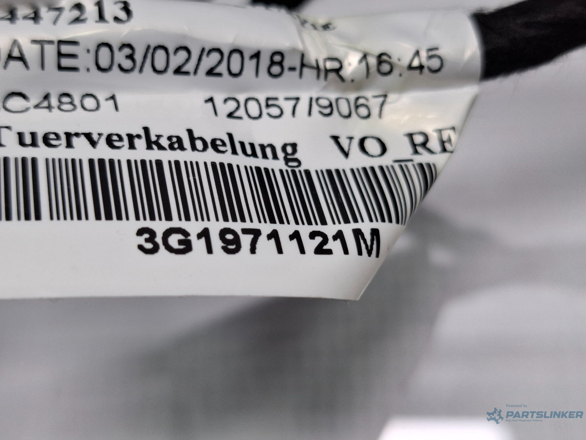 Instalatie electrica cablaj usa dreapta fata VOLKSWAGEN PASSAT Variant 3G5 2014 - > TDI CRLB, DBGA, DFGA 3G1971121M