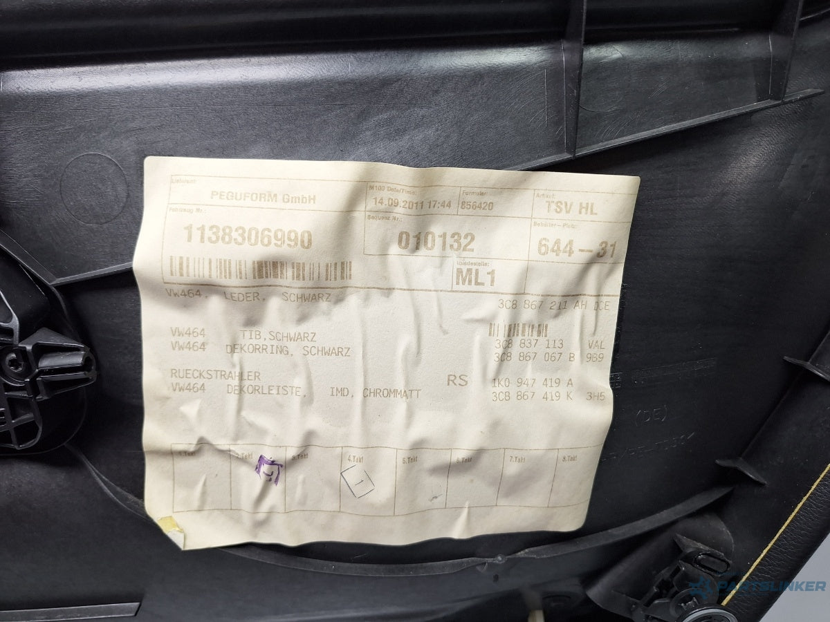 Panou piele usa stanga spate VOLKSWAGEN PASSAT CC 357 2008 - 2012 TSI CCZB 3C8867211AH