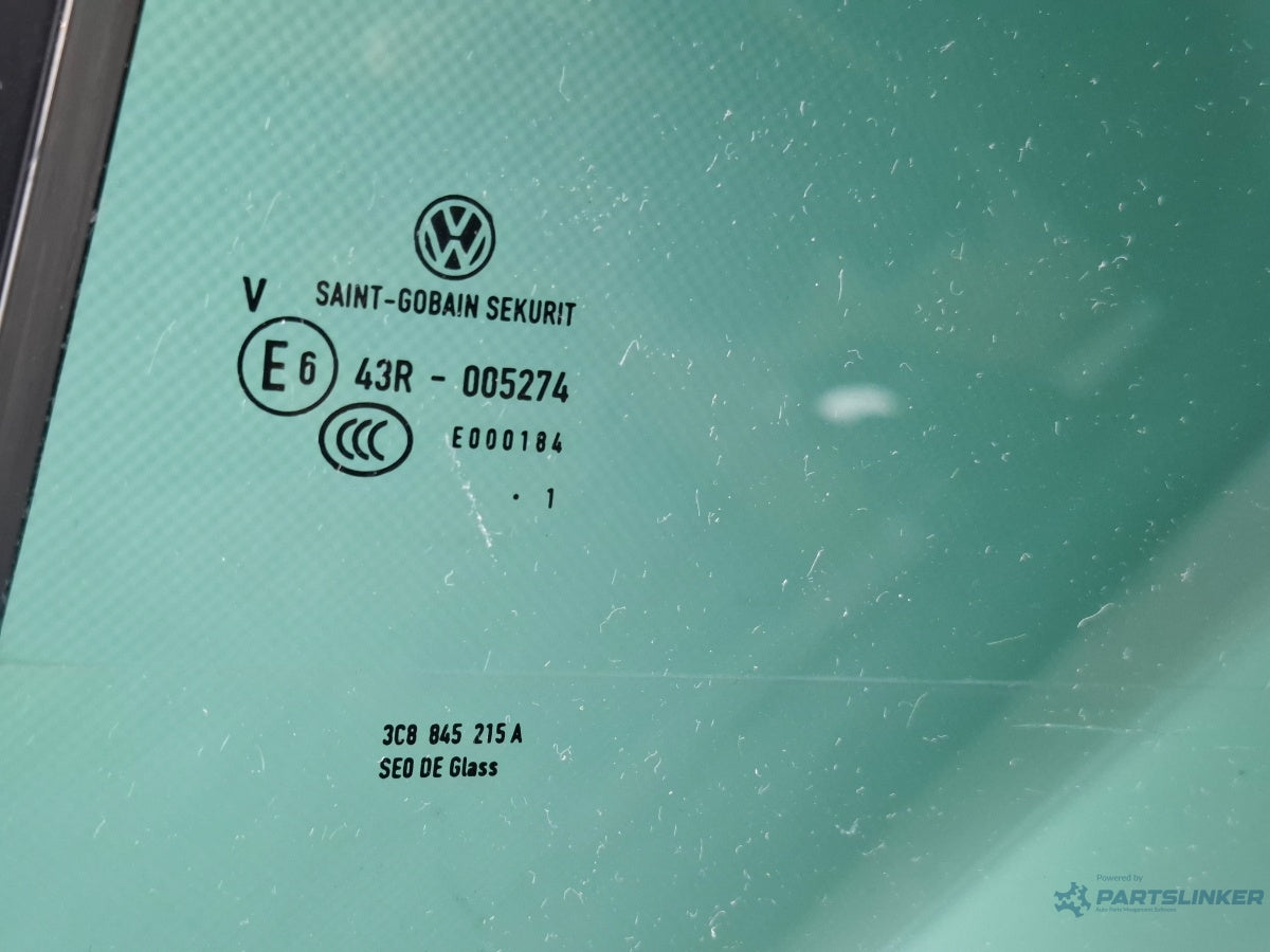 Geam fix stanga spate VOLKSWAGEN PASSAT CC 357 2008 - 2012 TSI CCZB SAINT-GOBAIN 43R - 005274 3C8845215A