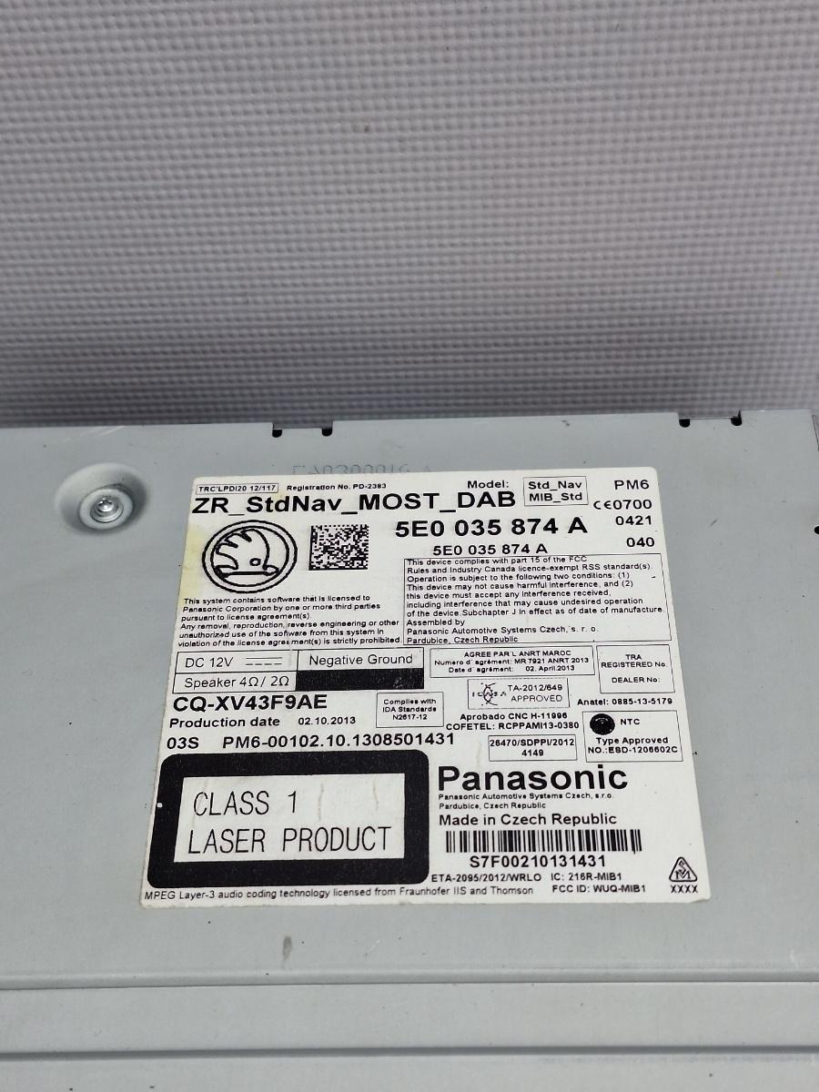 Unitate de control audio HiFi SKODA OCTAVIA Combi 5E5 2012 - > TDI CKFC, CRMB, CYKA 5E0035874A
