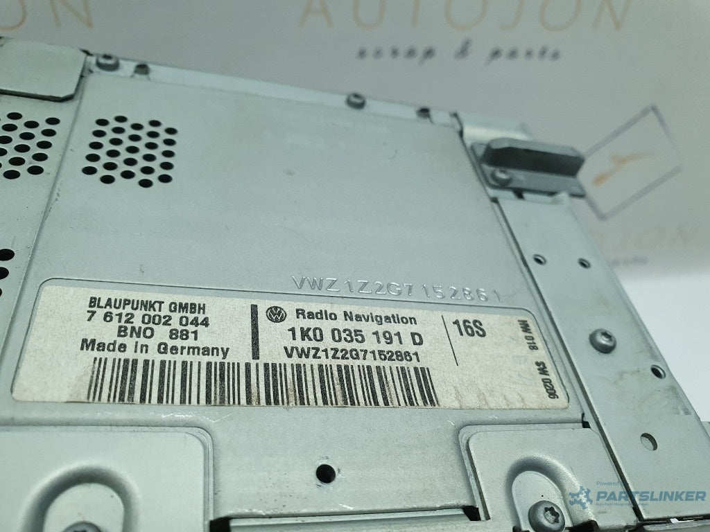 Radio CD RNS300 VOLKSWAGEN PASSAT 3C2 2005 - 2010, VOLKSWAGEN PASSAT Variant 3C5 2005 - 2011 2.0 TDI 4motion BMP 1K0035191D
