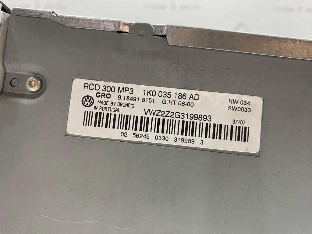 CD player RNS300 VOLKSWAGEN GOLF V 1K1 2003 - 2009, VOLKSWAGEN PASSAT Variant 3C5 2005 - 2011 2.0 TDI 4motion BMP 1K0035186AD
