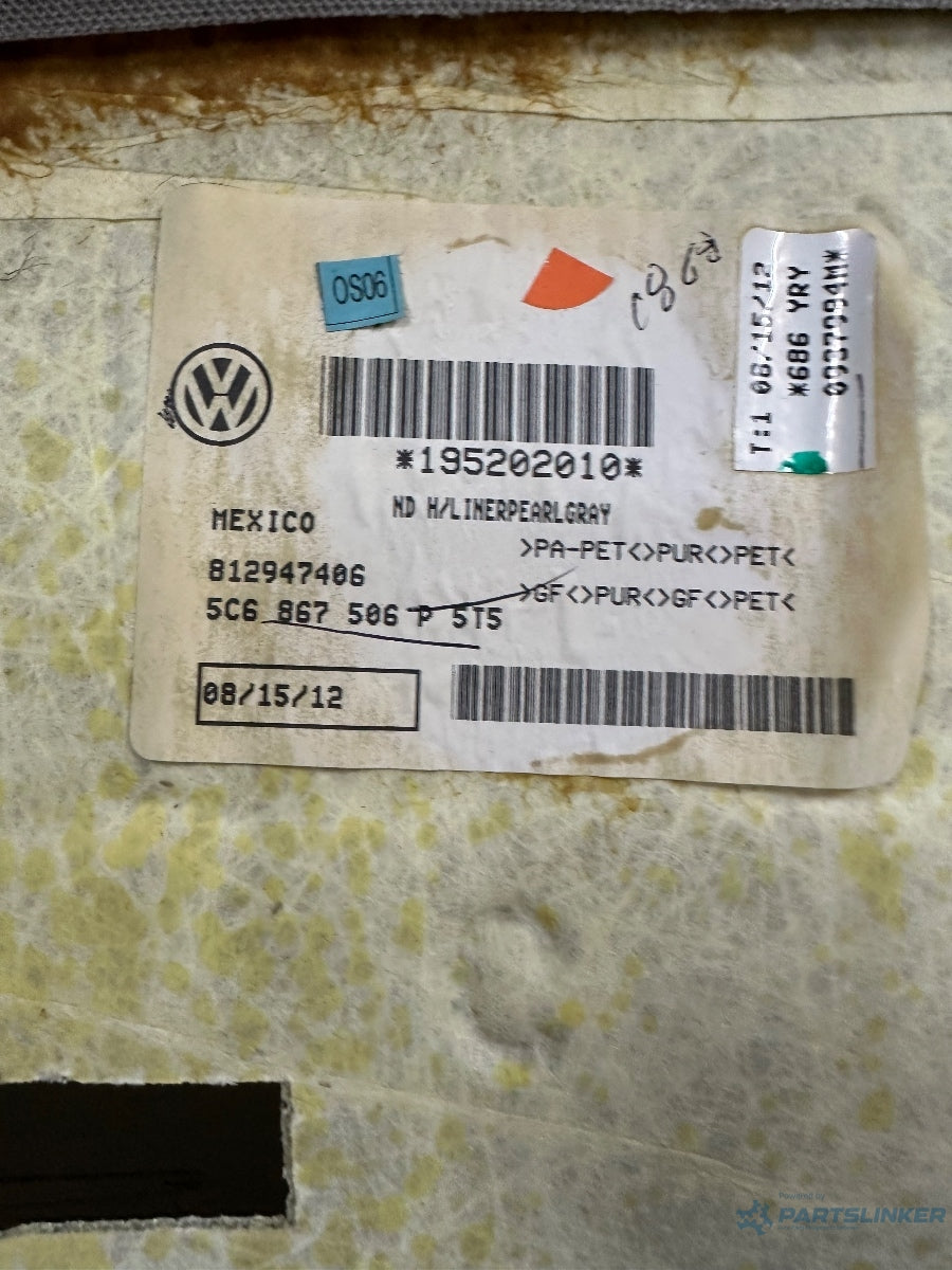 Plafon textil  VOLKSWAGEN JETTA IV 162, 163, AV3, AV2 2009 - > TDI CAYC 5C6867506P