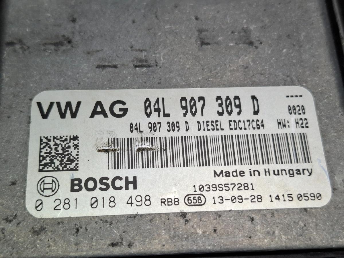 Calculator ECU motor SKODA OCTAVIA Combi 5E5 2012 - > TDI CKFC, CRMB, CYKA BOSCH 0281018498 04L907309D