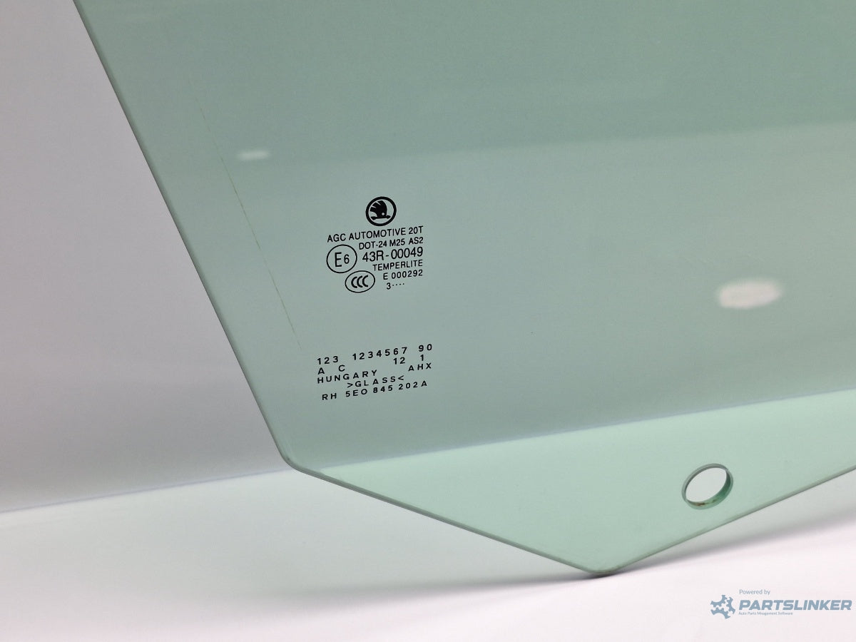 Geam usa dreapta fata SKODA OCTAVIA Combi 5E5 2012 - > TDI CKFC, CRMB, CYKA AGC 43R-00049 5E0845202A