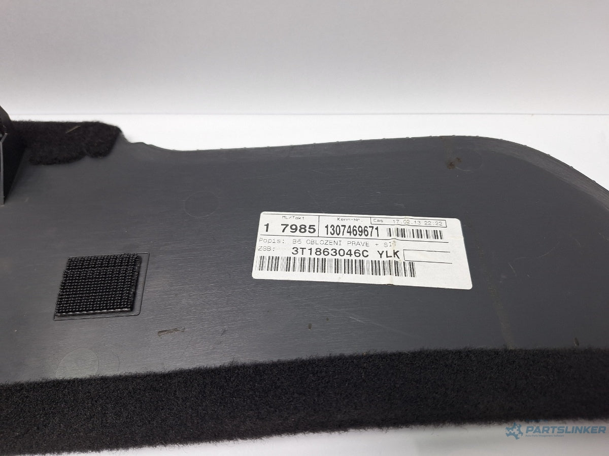 Laterala consola centrala dreapta SKODA SUPERB III Estate 3T5 2009 - 2015 TDI CBBB, CFGB 3T1863046C