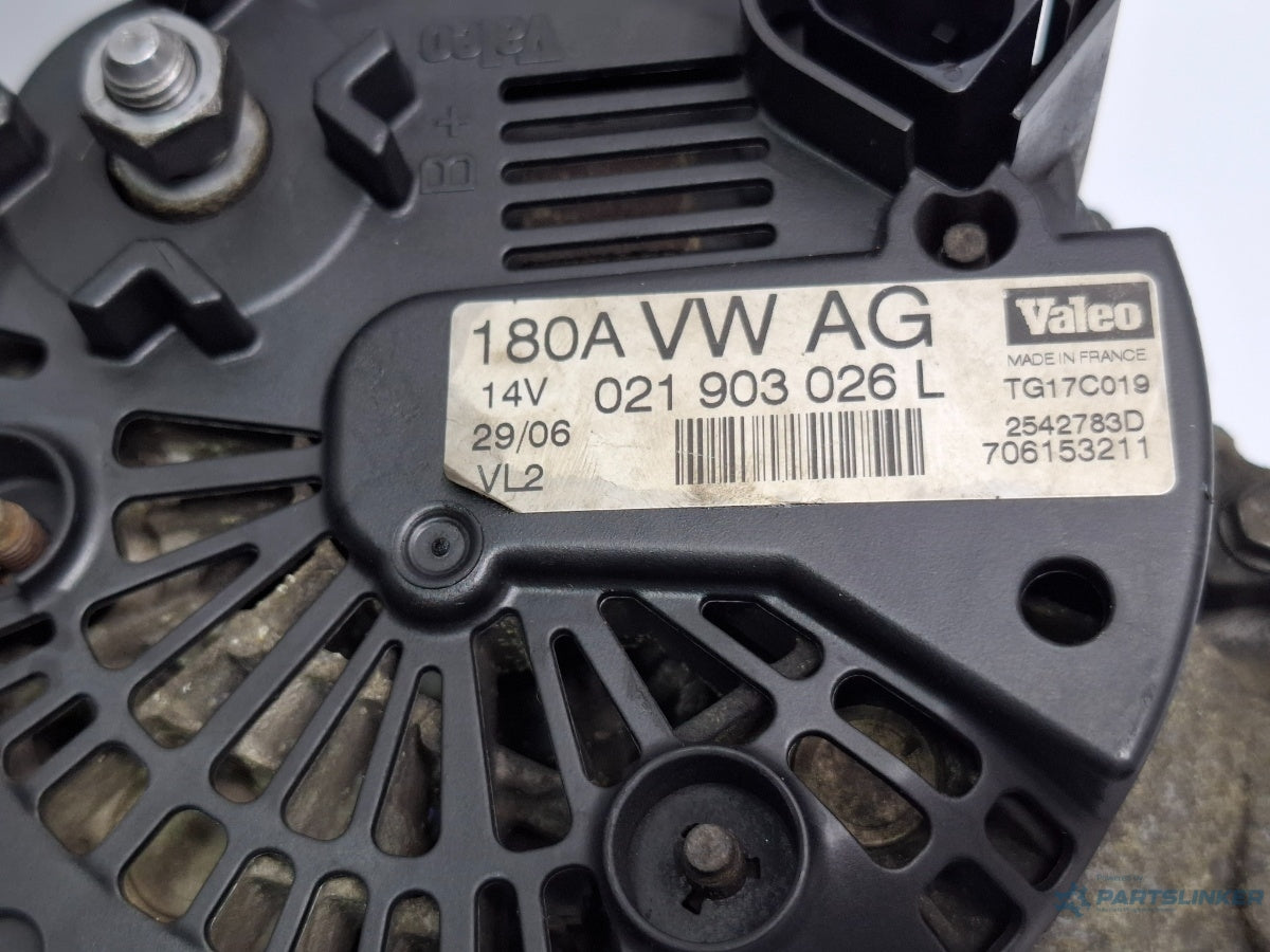 Alternator 180A VOLKSWAGEN PASSAT 3C2 2005 - 2010 TDI 16V BKP Valeo 2542783D 021903026L