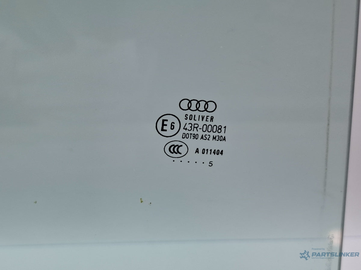 Geam usa dreapta spate AUDI A4 III Avant 8ED, B7 2004 - 2008 TDI BKE, BRB 43R-00081  8E9845026