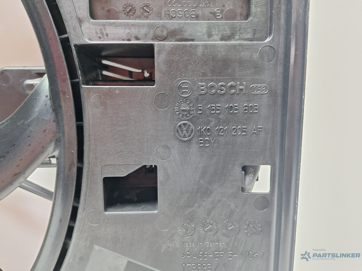 Ventilator electric radiator VOLKSWAGEN GOLF VI 5K1_ 2008 - 2012 TDi BlueMotion CAYC BOSCH 1137328616 1K0121203AN , 1K0121205AF