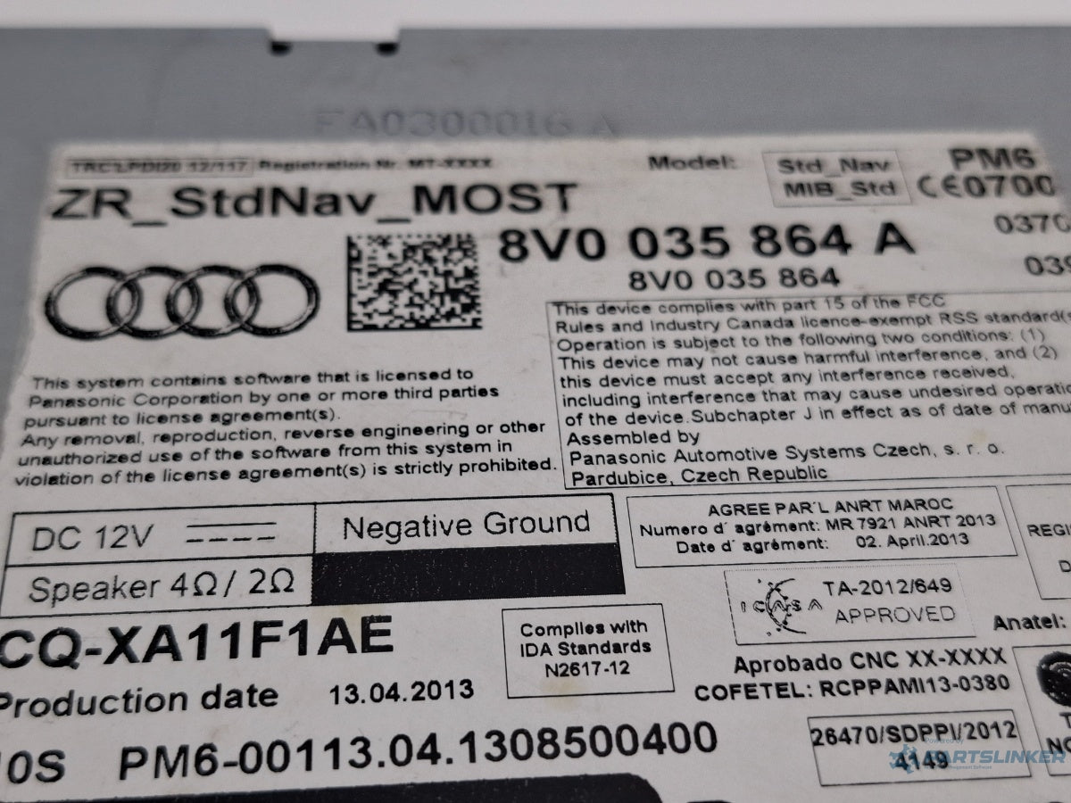 Player CD/DVD sistem navigatie AUDI A3 Sportback 8VA, 8VF 2012 - 2018 ,  8V0035864A