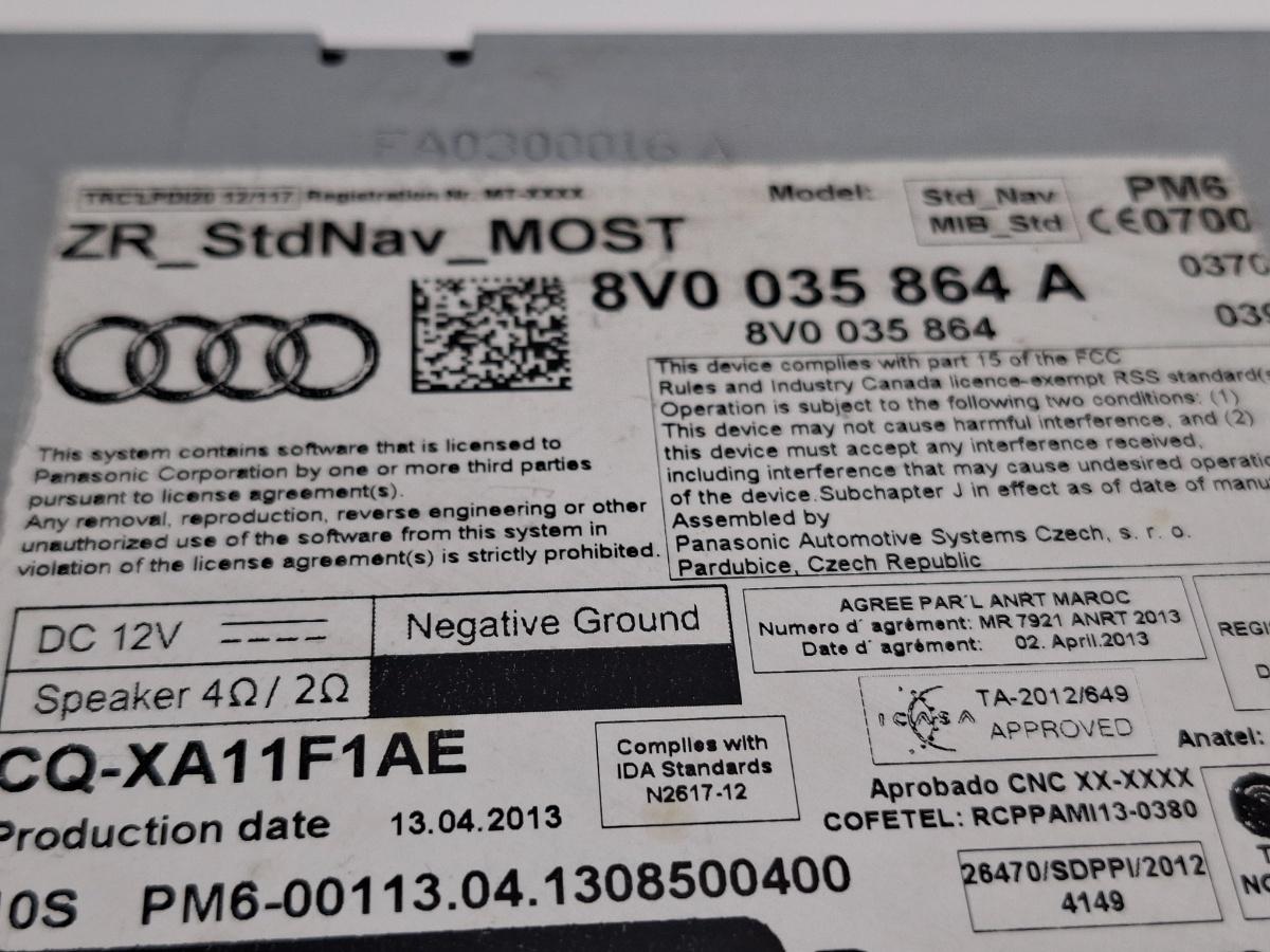 Player CD/DVD sistem navigatie AUDI A3 Sportback 8VA, 8VF 2012 - 2018 , 8V0035864A
