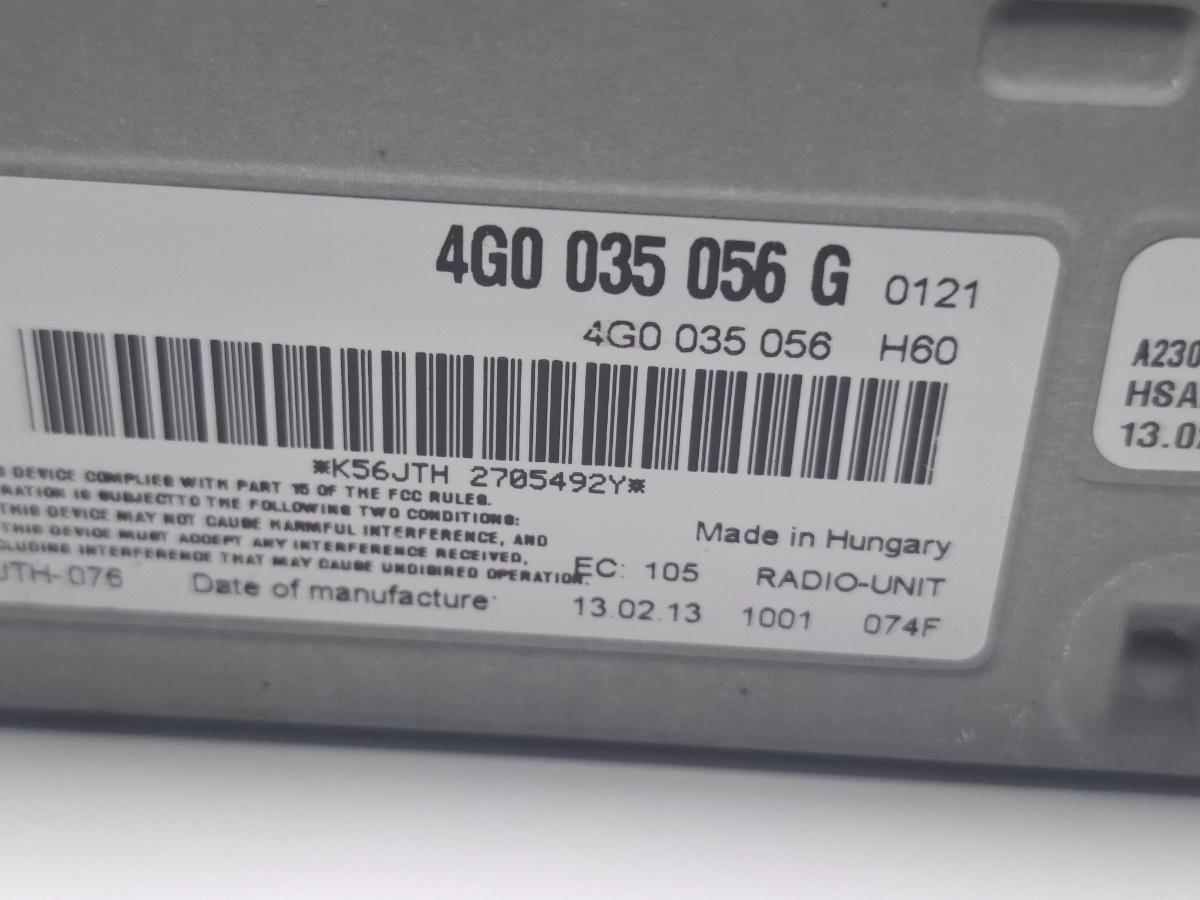 Unitate radio AUDI A4 IV 8K2, B8 2007 - 2015 TDI CAGB, CJCB, CSUB 4G0035056G , 4G0035056