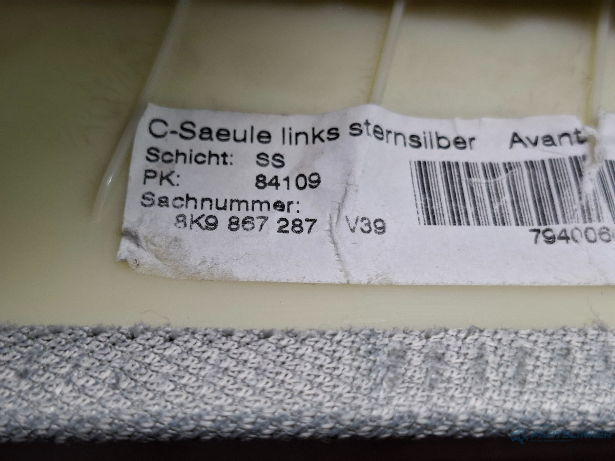 Ornament stalp superior stanga spate AUDI A4 IV Avant 8K5, B8 2007 - 2015 TDI CAGA, CJCA, CMEA, CMFA  8K9867287