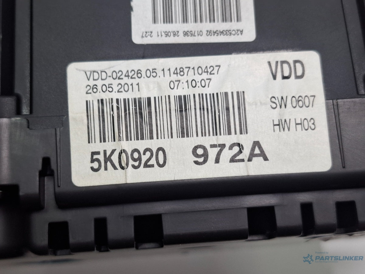 Ceasuri bord VOLKSWAGEN GOLF VI 5K1_ 2008 - 2012 TDi BlueMotion CAYC 5K0920972A