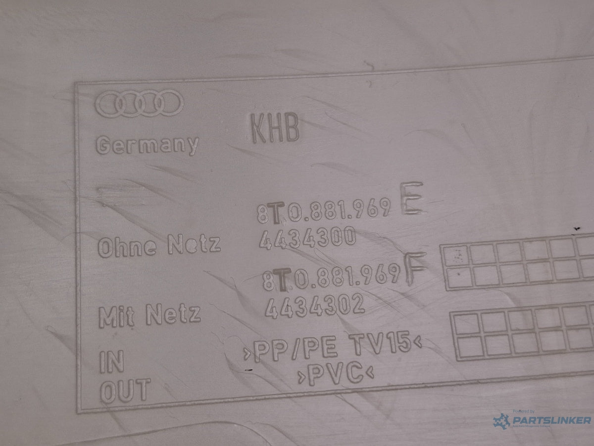 Ornament scaun stanga fata AUDI A4 IV 8K2, B8 2007 - 2015 2.0 TDI CAGB, CJCB, CSUB 8T0881969E