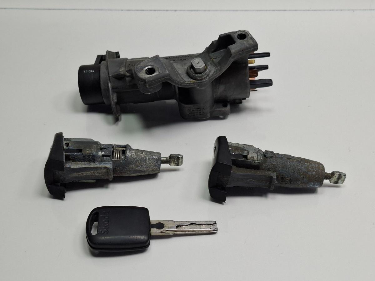 Contact de pornire cu cheie si butuci SKODA FABIA 6Y2 1999 - 20081.4 16V AUA, BBY, BKY 4B0905851C , 6Y0837168B