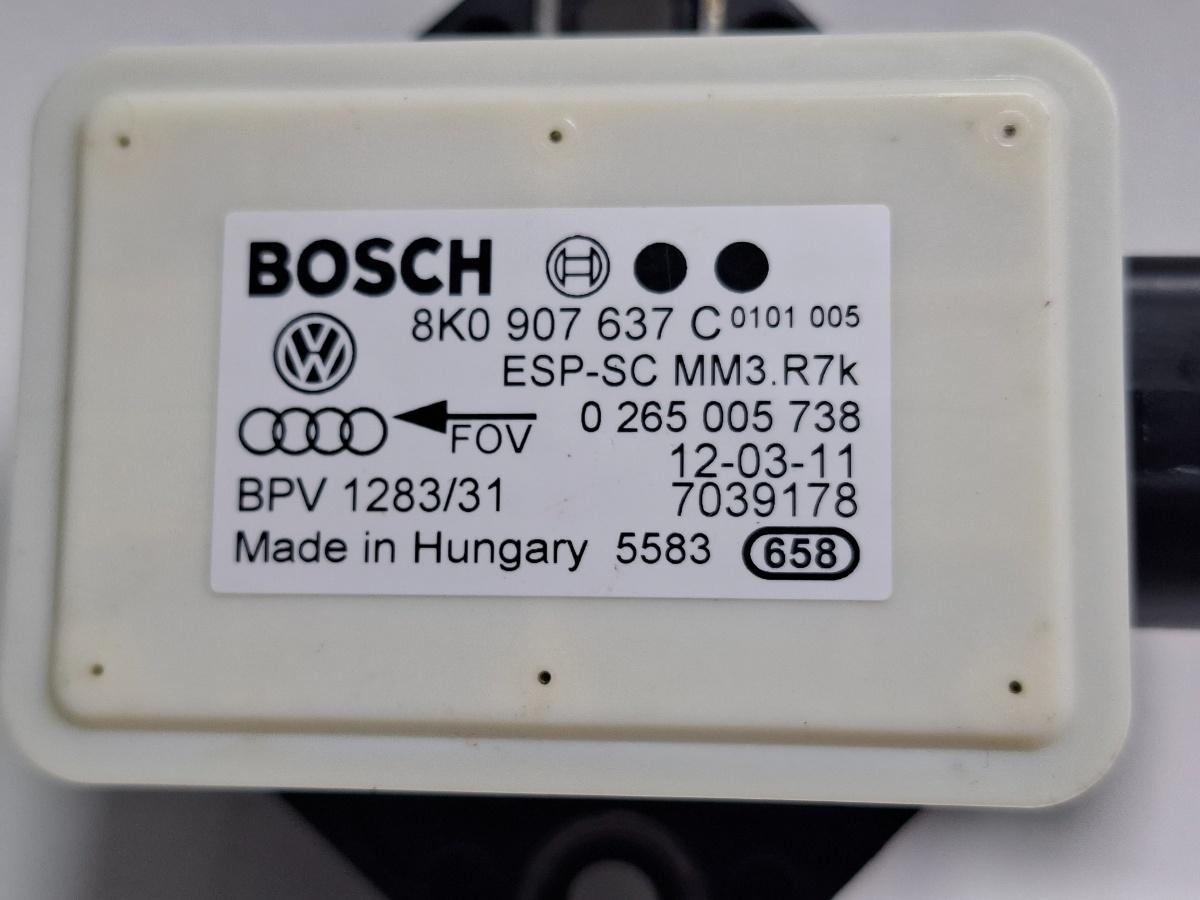 Senzor ESP AUDI A4 IV Avant 8K5, B8 2007 - 20152.0 TDI CAGA, CJCA, CMEA, CMFA BOSCH 0265005738 8K0907637C