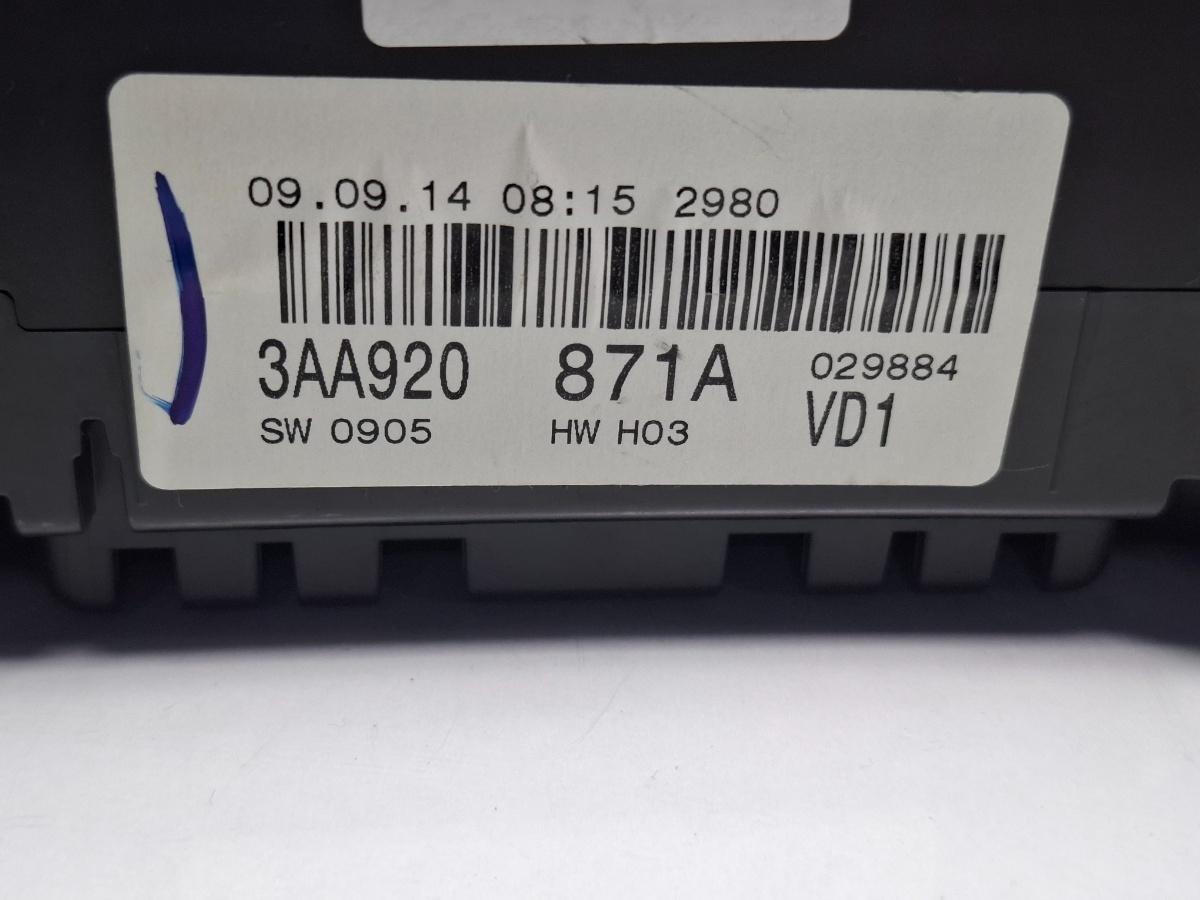 Ceasuri bord VOLKSWAGEN PASSAT 365 2010 - 2014 2.0 TDi BlueMotion CFFB VDO 3AA920871A