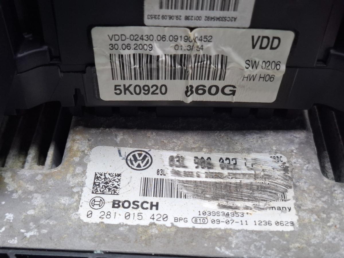 Kit de pornire VOLKSWAGEN GOLF VI 5K1 2008 - 2010 2.0 TDI CBDC BOSCH 0281015420 03L906022LF , 5K0920860G