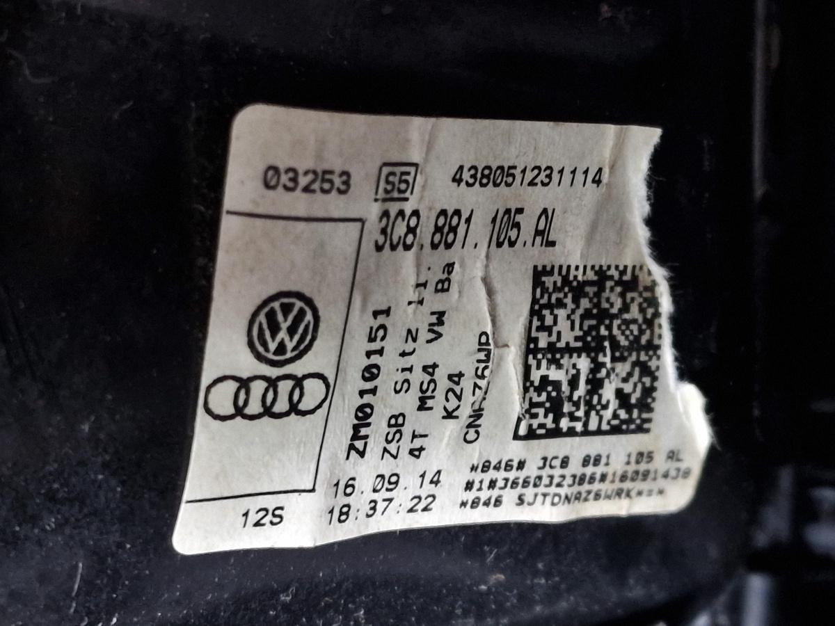 Scaun sofer cu incalzire stanga fata VOLKSWAGEN PASSAT 365 2010 - 20142.0 2.0 TDi BlueMotion CFFB 3C8881105AL