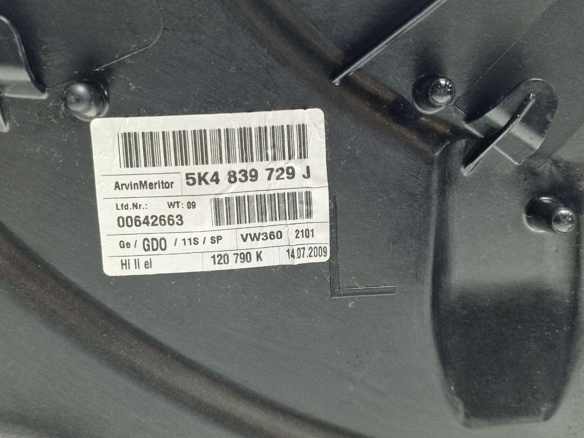 Macara geam stanga spate VOLKSWAGEN GOLF VI 5K1 2008 - 20132.0 TDI CBDC, CLCA 5K4839729J