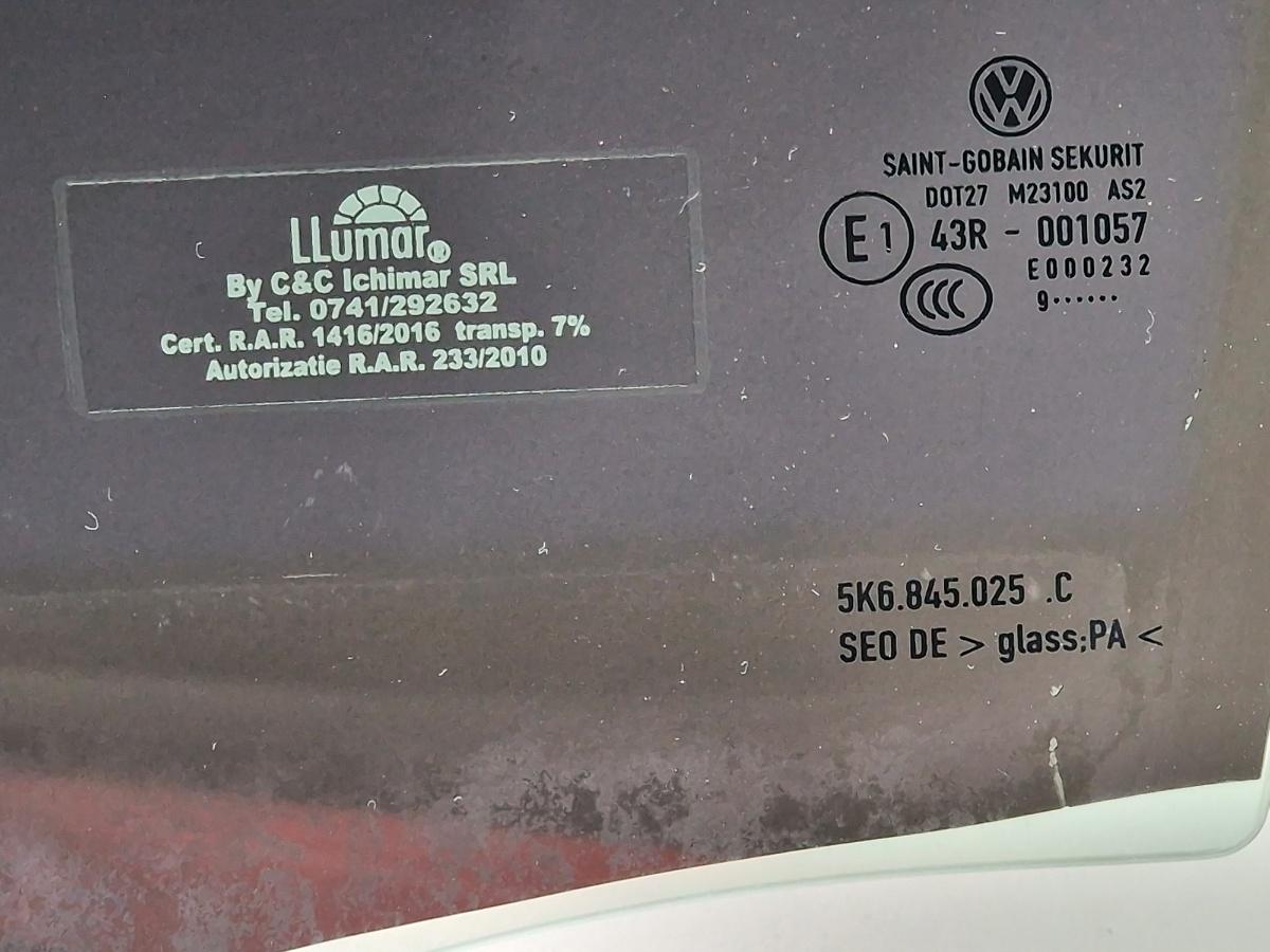Geam usa stanga spate VOLKSWAGEN GOLF VI 5K1 2008 - 20132.0 TDI CBDC, CLCA SAINT-GOBAIN 43R001057 5K6845025C