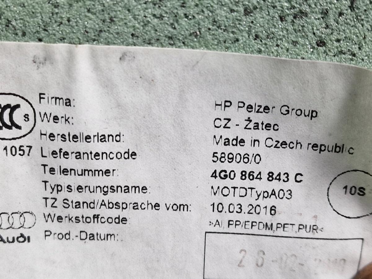 Antifonare tunel fata AUDI A6 IV Avant 4G5, C7, 4GD 2011 - 2018 2.0 TDI CSUD, DDCB 4G0864843C