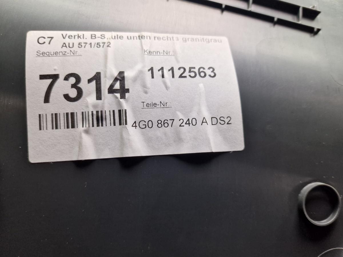 Ornament inferior stalp B dreapta AUDI A6 IV Avant 4G5, C7, 4GD 2011 - 2018 2.0 TDI CSUD, DDCB 4G0867240A