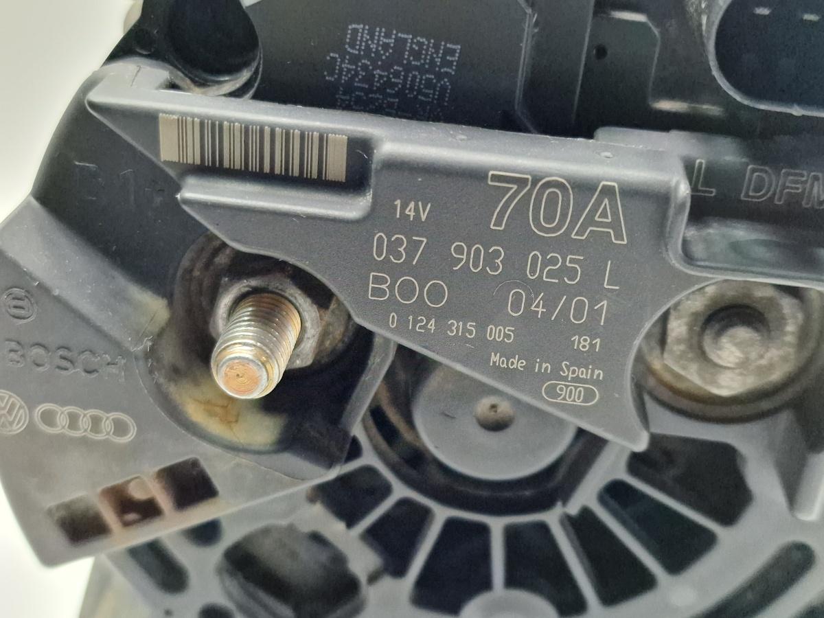 Alternator 70A VOLKSWAGEN LUPO 6X1, 6E1 1998 - 2005 1.0 1.0 1.0 AER, ALD, ALL, ANV, AUC BOSCH 0124315005 037903025L