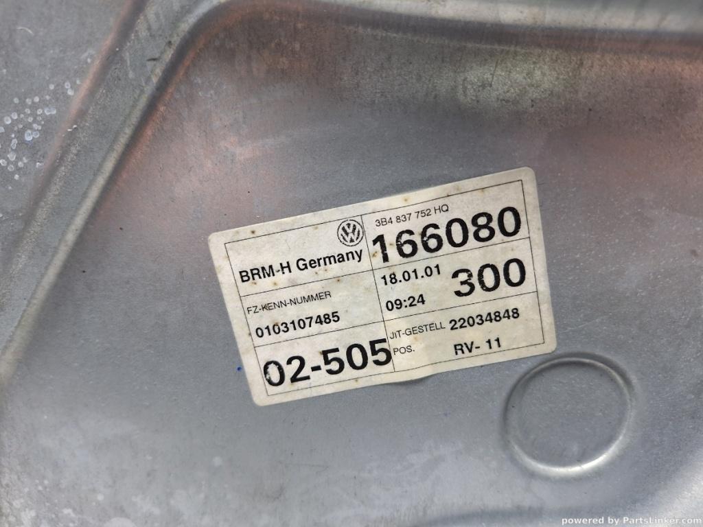 Macara Geam dreapta fata VOLKSWAGEN PASSAT Variant 3B6 2000 - 2005 1.9 TDI AVB 3B4837752HQ