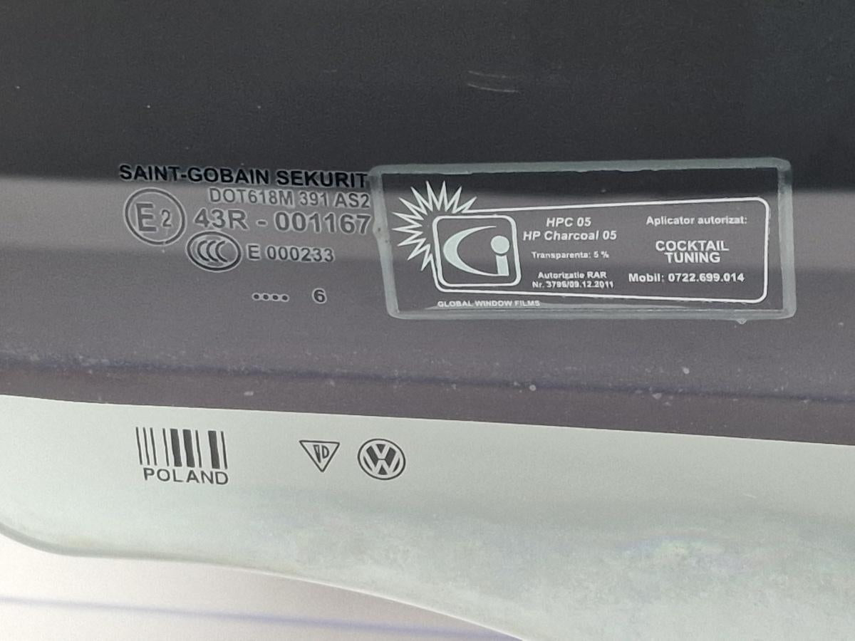 Geam usa dreapta spate VOLKSWAGEN TOUAREG 7LA, 7L6, 7L7 2002 - 2013 2.5 R5 TDI BAC, BPE SAINT-GOBAIN 43R-001167 7L0845206D