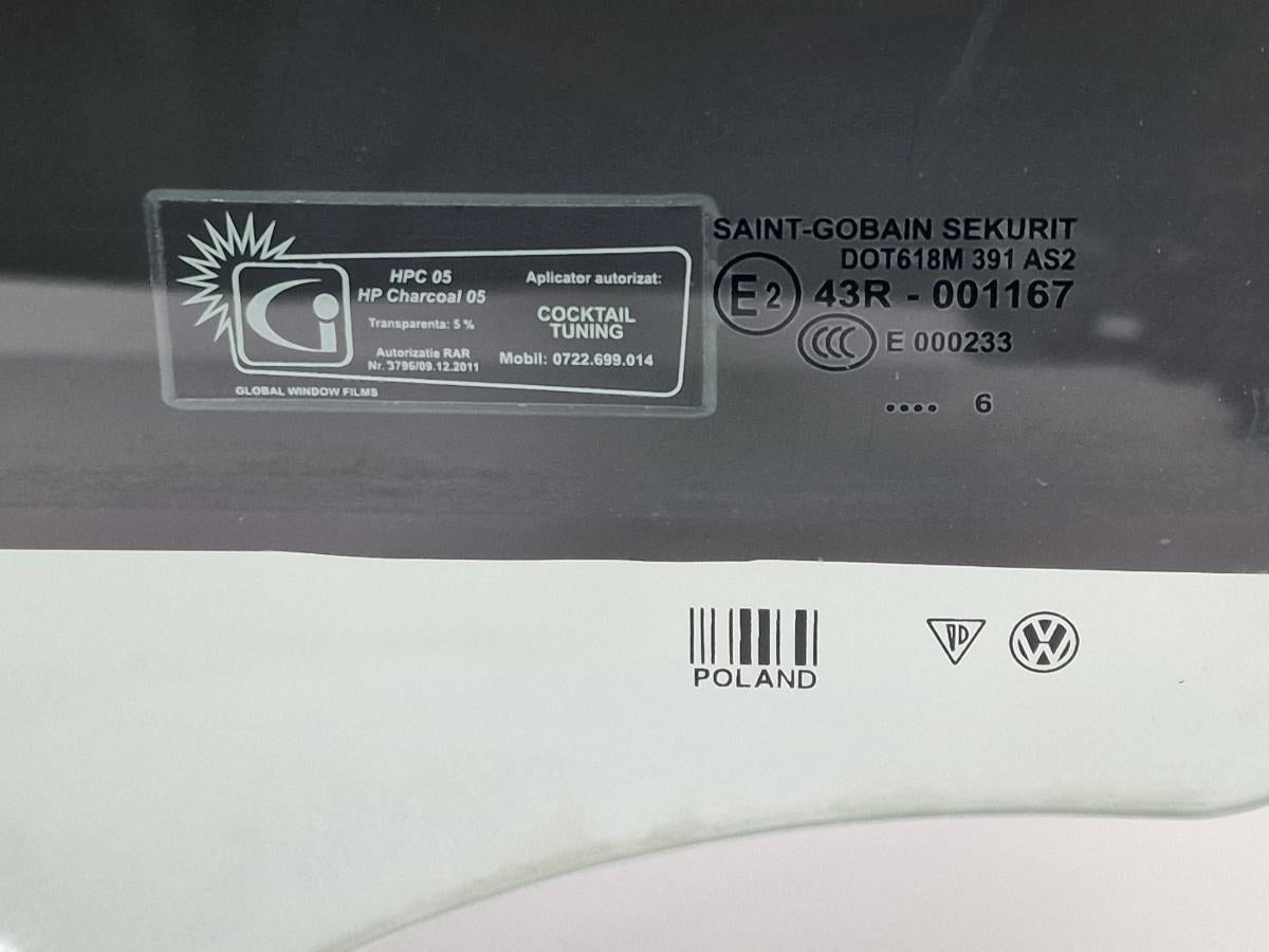 Geam usa stanga spate VOLKSWAGEN TOUAREG 7LA, 7L6, 7L7 2002 - 2013 2.5 R5 TDI BAC, BPE SAINT-GOBAIN 43R-001167 7L0845205D