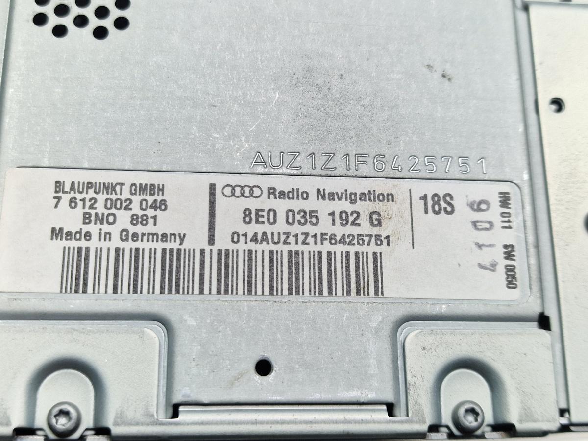 Navigatie AUDI A4 III 8EC, B7 2004 - 2008 2.0 2.0 TDI BPW Blaupunkt 8E0035192G