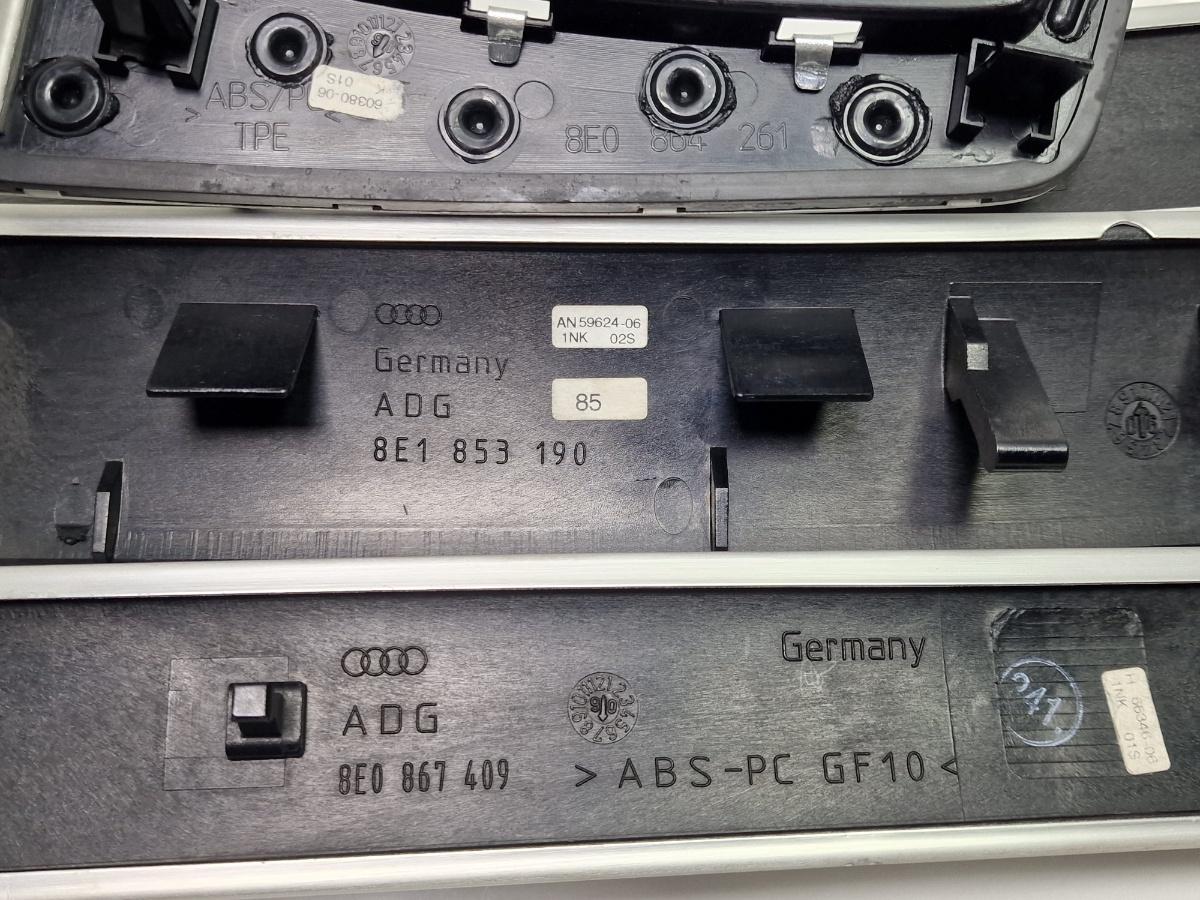 Ornamente trim interior aluminium brushed AUDI A4 III 8EC, B7 2004 - 2008 gri 8E1853190