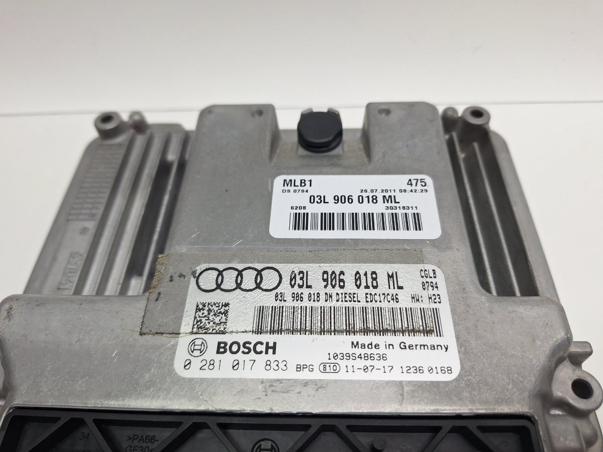 Calculator ECU motor AUDI Q5 8RB 2008 -> 2.0 TDI quattro CAHA, CGLB, CMGA BOSCH 0281017833 03L906018ML