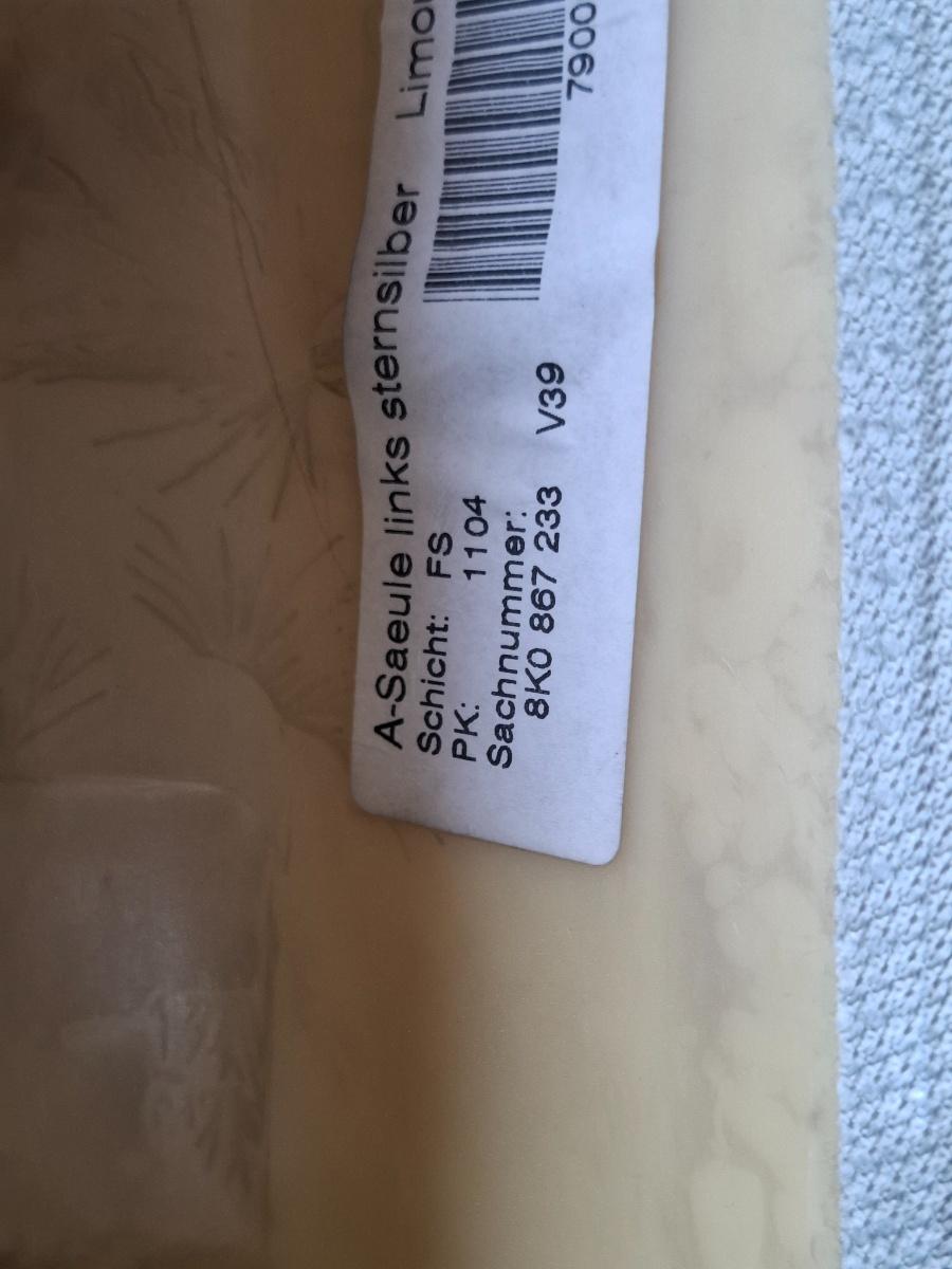 Ornamente stalp (A) stanga AUDI A4 IV Avant 8K5, B8 2007 - 2015 2.0 TDI CAGA, CJCA, CMEA, CMFA 8K0867233