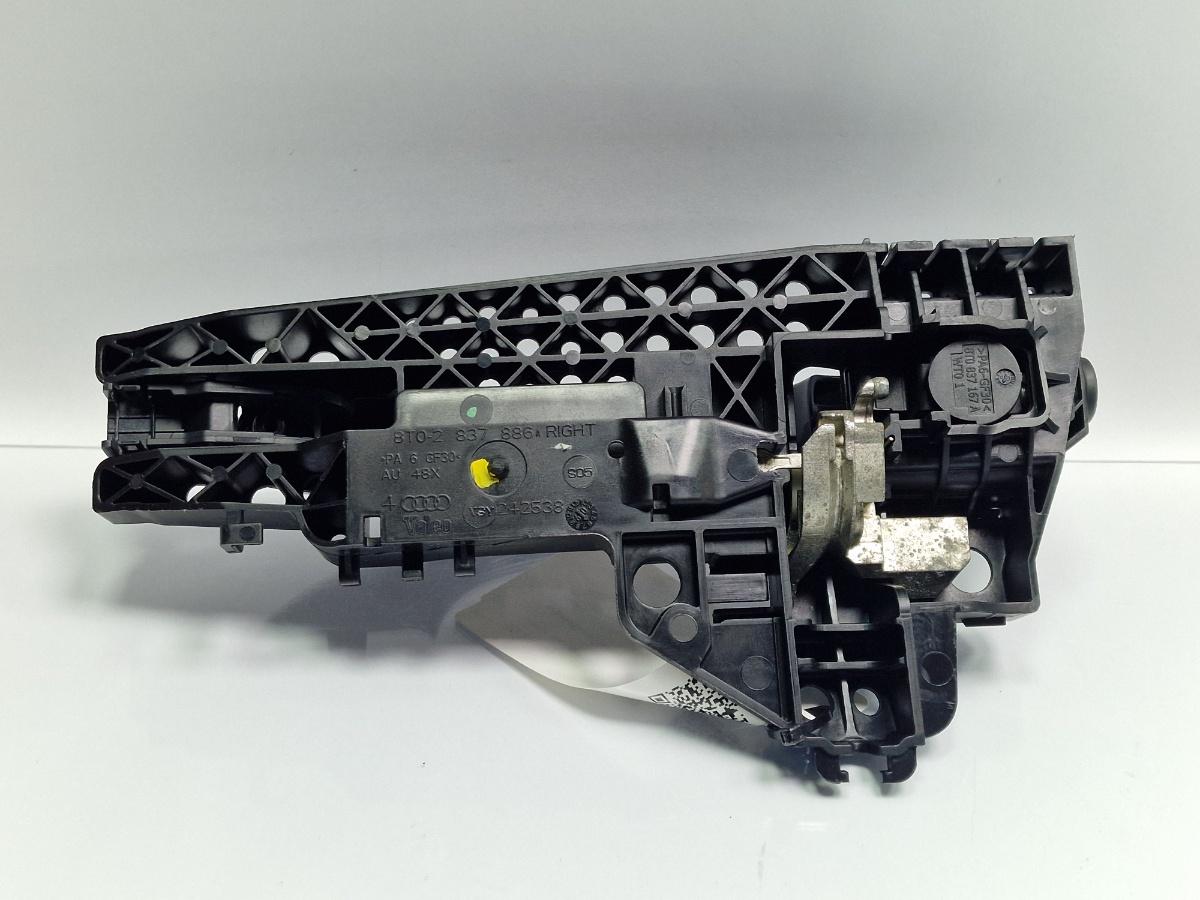 Maner/suport exterior portiera fata dreapta fata AUDI A4 IV Avant 8K5, B8 2007 - 2015 gri LZ7L 8T0837886A