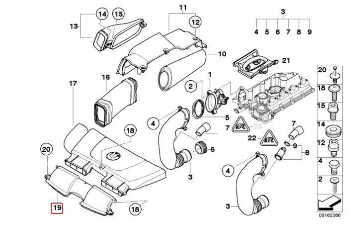 Tunel admisie bmw seria 3 e90 2004-2008