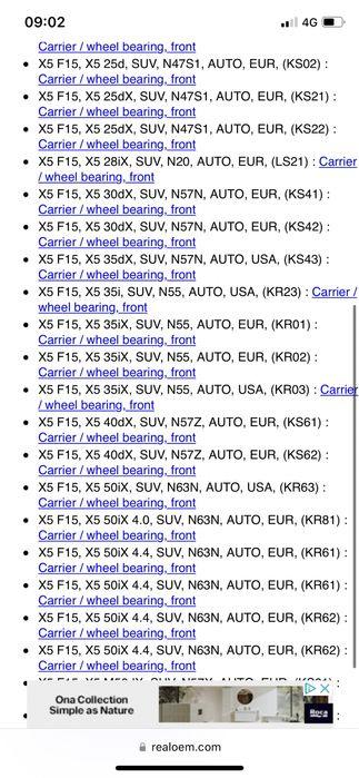 Fuzeta dreapta/stanga spate/fata bmw X5 X6 F15 F16, 6773784, 6773783