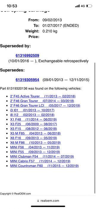 Spira volan/airbag bmw F45/F46/I3/I8/F48/F25/F15/F85/F16/F86/F56/F55