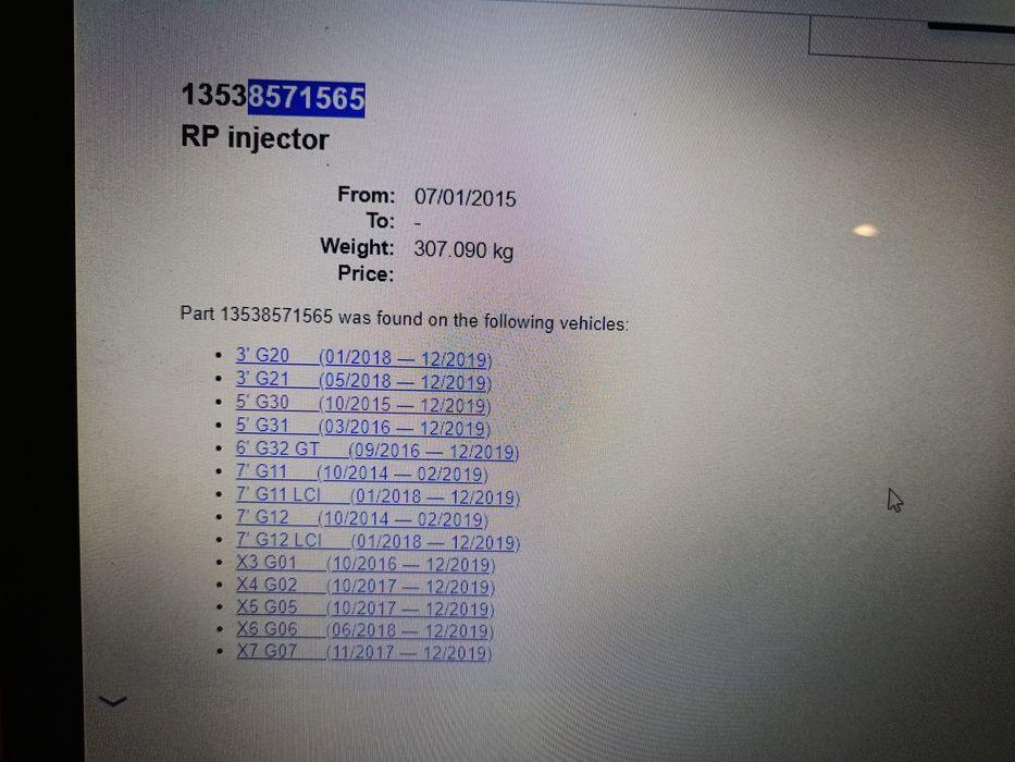 Injector/injectoare bmw g20 g30 g11 g01 g06, b57, 8571565