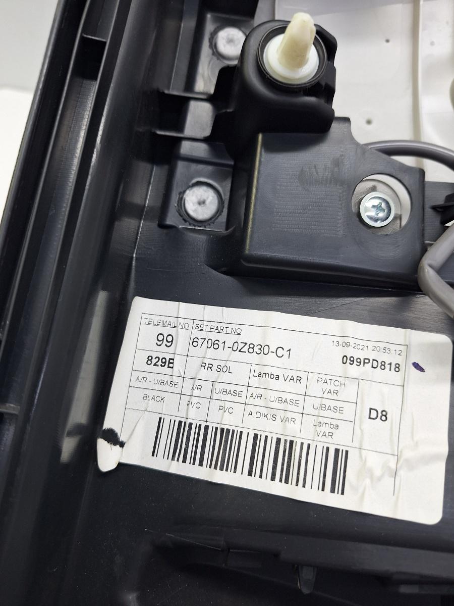 Tapiterie panou portiera stanga spate TOYOTA COROLLA _E21_ 2018 -> 1.8 Hybrid 2ZR-FXE 67061-0Z830-C1