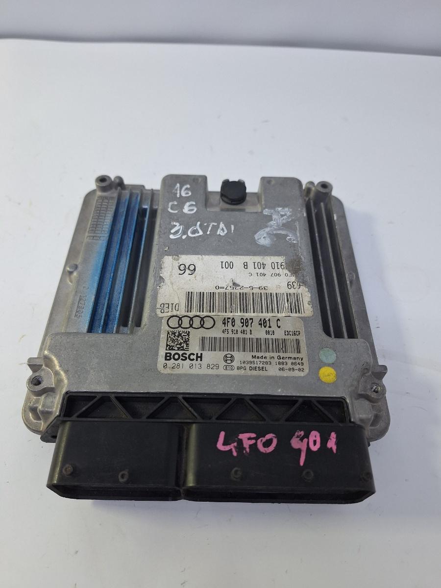 Calculator ECU motor AUDI A6/S6 III Saloon 4F2, C6 2004 - 2011 3.0 TDI quattro BMK BOSCH 0281013829 4F0907401C / 4F9910401B
